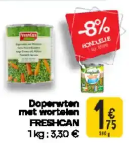 Cora Freshcan Doperwten met wortelen aanbieding