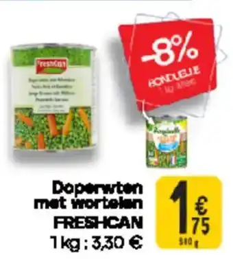 Cora Freshcan Doperwten met wortelen aanbieding