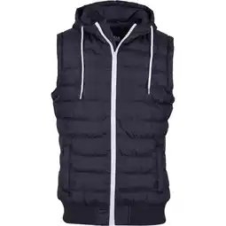 Decathlon Heren Contrast Gewatteerd Gilet met Capuchon (Zwart/Wit) aanbieding