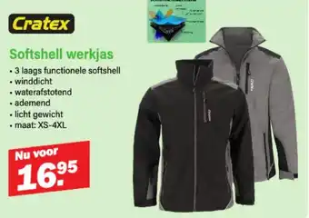 Van Cranenbroek Cratex Softshell werkjas aanbieding