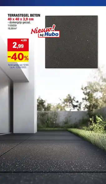 Hubo Terrastegel beton aanbieding