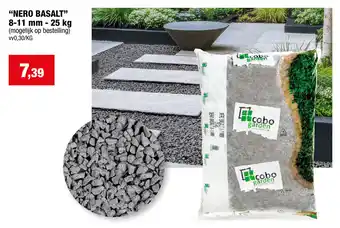 Hubo "Nero Basalt" 8-11 mm -25 kg aanbieding