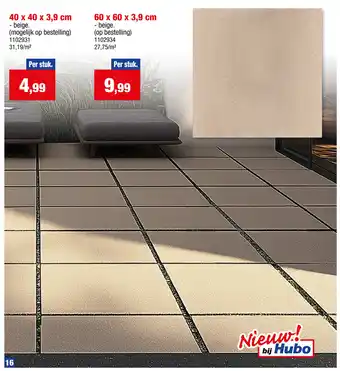 Hubo Beton 40 x 40 x 3,9 cm aanbieding