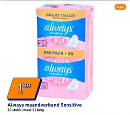 Action Always maandverband sensitive aanbieding