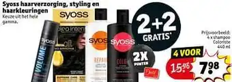 Kruidvat Syoss haarverzorging, styling en haarkleuringen shampoo coloriste aanbieding