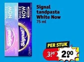 Kruidvat Signal tandpasta white now 75ml aanbieding