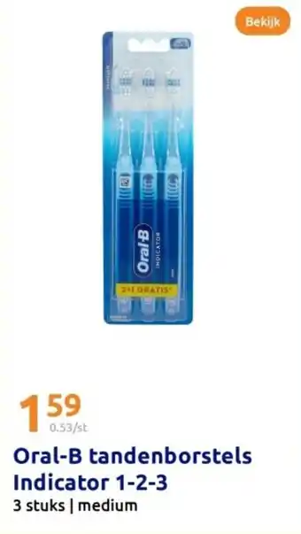 Action Oral-B tandenborstels Indicator 1-2-3 aanbieding