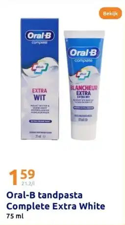 Action Oral-B tandpasta complete extra white aanbieding