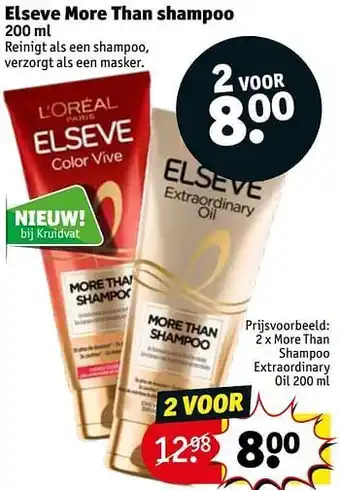 Kruidvat Elseve more than shampoo more than shampoo extraordinary oil 200ml aanbieding