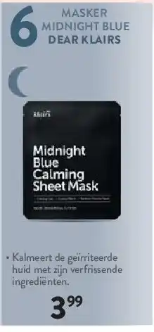 Di MASKER MIDNIGHT BLUE DEAR KLAIRS aanbieding