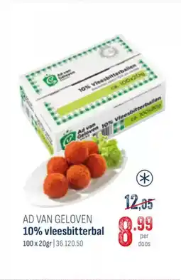 Horeca totaal Ad van geloven 10% vleesbitterbal aanbieding