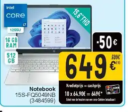 Cora Notebook 15S-FQ5049NB aanbieding