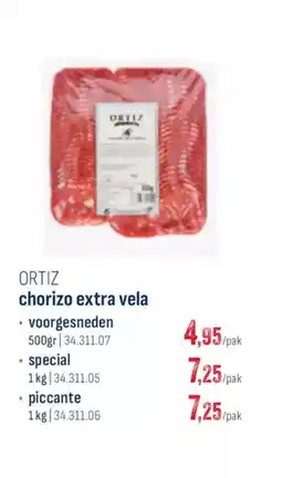 Horeca totaal Ortiz chorizo extra vela voorgesneden aanbieding