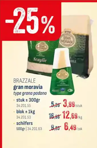 Horeca totaal Brazzale gran moravia type grana padano aanbieding