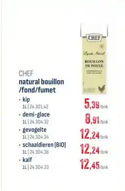 Horeca totaal Chef natural bouillon fond fumet kip aanbieding