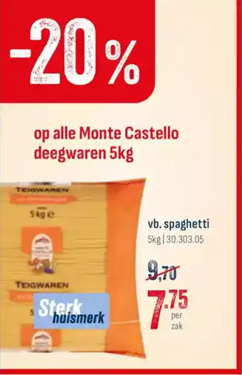 Horeca totaal Op alle monte castello deegwaren aanbieding