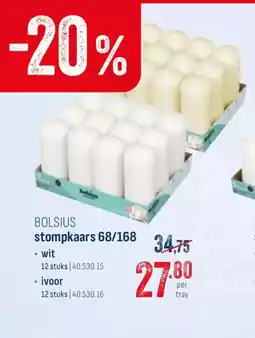 Horeca totaal Bolsius stompkaars 68/168 aanbieding