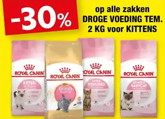 Hubo Op alle zakken droge voeding tem voor kittens aanbieding