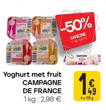 Cora Yoghurt met fruit CAMPAGNE DE FRANCE aanbieding