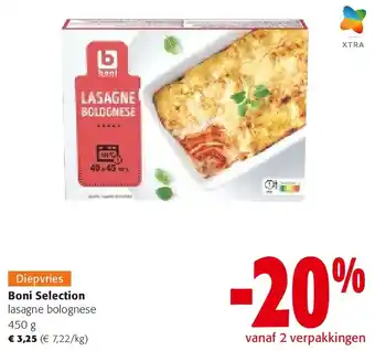 Colruyt Boni Selection lasagne bolognese 450 g aanbieding