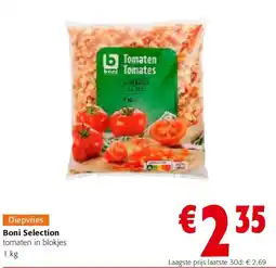 Colruyt Boni Selection tomaten in blokjes 1 kg aanbieding