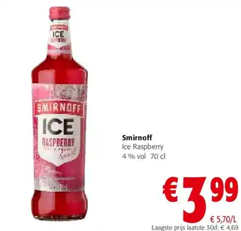 Colruyt Smirnoff Ice Raspberry 4 % vol 70 cl aanbieding