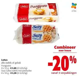 Colruyt Lotus alle wafels of gebak Frangipane aanbieding