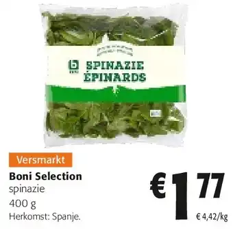 Colruyt Boni Selection spinazie 400 g aanbieding