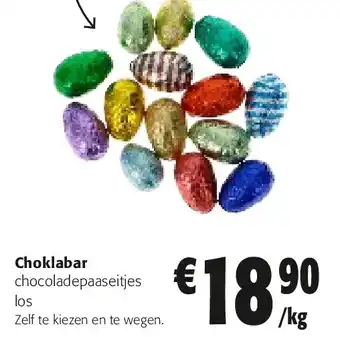 Colruyt Choklabar chocoladepaaseitjes los aanbieding