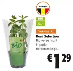 Colruyt Boni Selection Bio verse munt in potje aanbieding