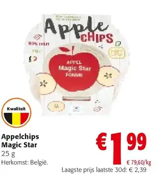 Colruyt Appelchips Magic Star 25 g aanbieding