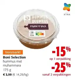 Colruyt Boni Selection hummus met muhammara 175 g aanbieding