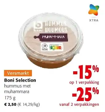 Colruyt Boni Selection hummus met muhammara 175 g aanbieding