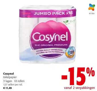 Colruyt Cosynel toiletpapier 3 lagen aanbieding