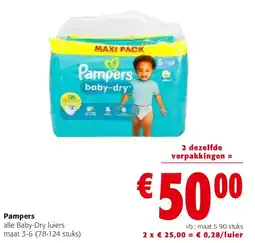 Colruyt Pampers alle Baby-Dry luiers aanbieding