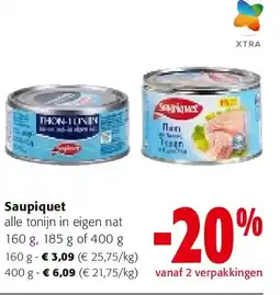 Colruyt Saupiquet alle tonijn in eigen nat 160 g aanbieding