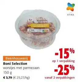 Colruyt Boni Selection worstjes met parmezaan 150 g aanbieding