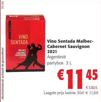 Colruyt Vino Sentada Malbec Cabernet Sauvignon 2021 aanbieding