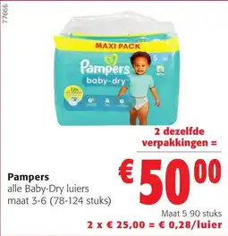 Colruyt Pampers alle baby dry luiers aanbieding