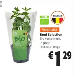 Colruyt Boni selection bio verse munt in potje aanbieding