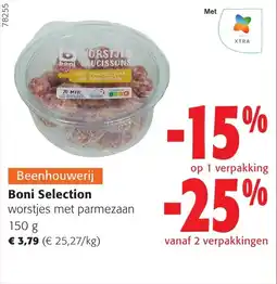 Colruyt Boni selection worstjes met parmezaan aanbieding