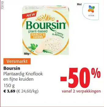 Colruyt Boursin plantaardig knoflook en fijne kruiden aanbieding