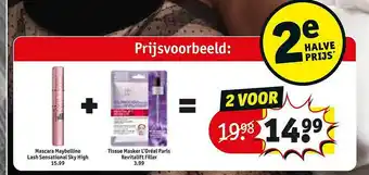 Kruidvat Mascara Maybelline, Tissue Masker Loréal Paris aanbieding