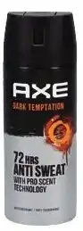 Colruyt Axe alle doucheproducten of deodorants Deodorant Dark Temptation aanbieding