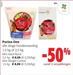 Colruyt Purina One alle droge hondenvoeding aanbieding