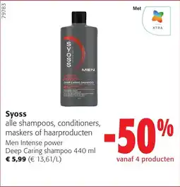 Colruyt Syoss alle shampoos, conditioners, maskers of haarproducten Men Intense power Deep Caring shampoo aanbieding