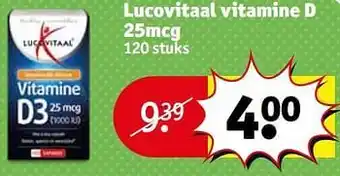 Kruidvat Lucovitaal vitamine D 25mcg aanbieding