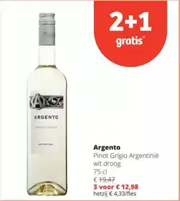 Spar Argento Pinot Grigio Argentinië wit droog aanbieding