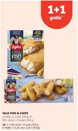 Spar Iglo fish & chips aanbieding