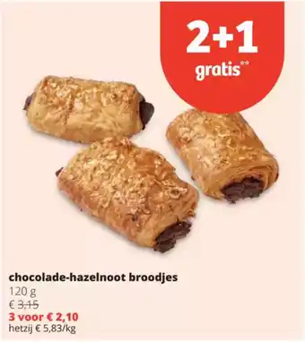 Spar Chocolade hazelnoot broodjes aanbieding